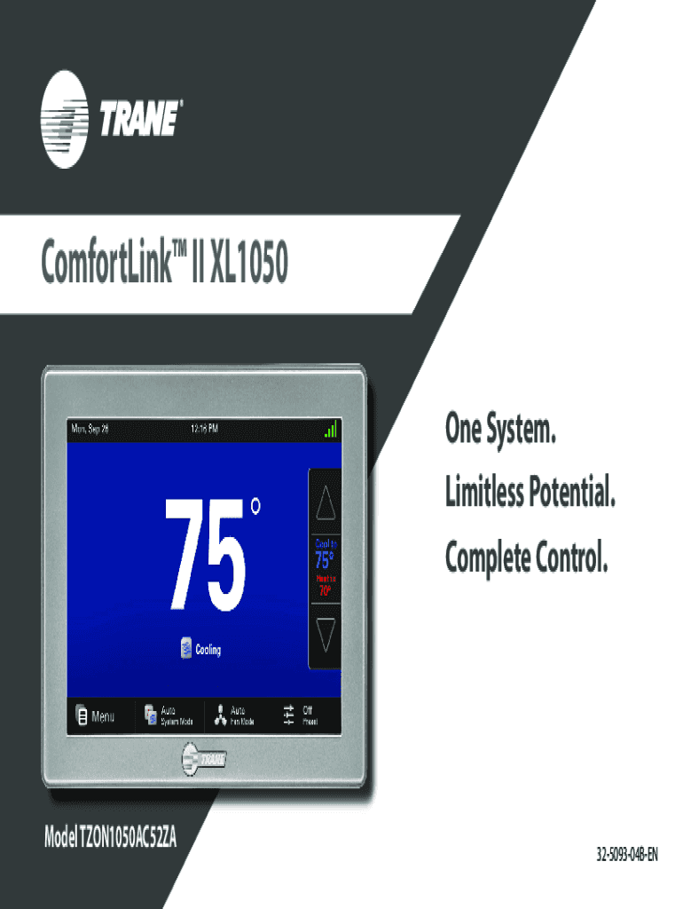 Fillable Online Walk Through of the Trane ComfortLink II XL1050