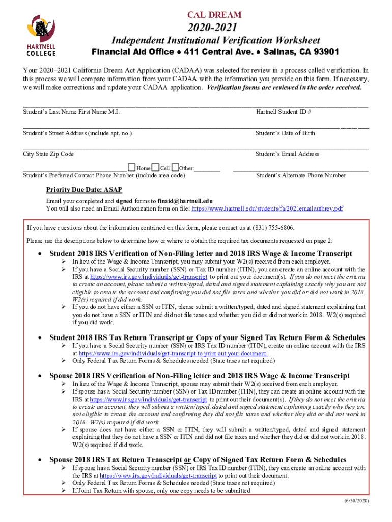 Fillable Online CA Dream Act Verification Forms Fax Email Print PdfFiller Fillable online ca dream act verification forms fax email print pdffiller