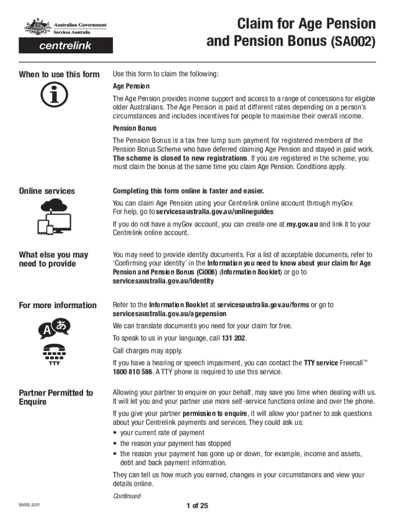 Fillable Online Centrelink Form Sa002 Fill and Sign Printable