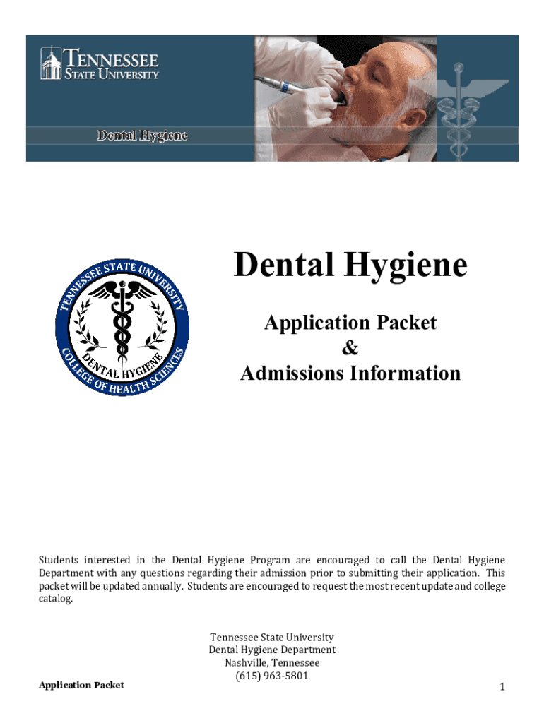 Fillable Online Application Packet & Admissions Information Dental