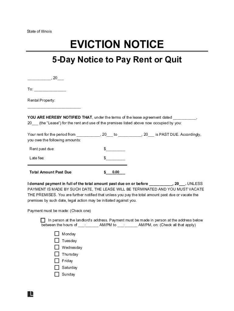 Fillable Online EVICTION NOTICE 5 Day Notice to Pay Rent or Quit Fax Fillable Online EVICTION NOTICE 5 Day Notice to Pay Rent or Quit Fax