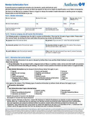 Fillable Online Instructions for Completing the Member Authorization ...