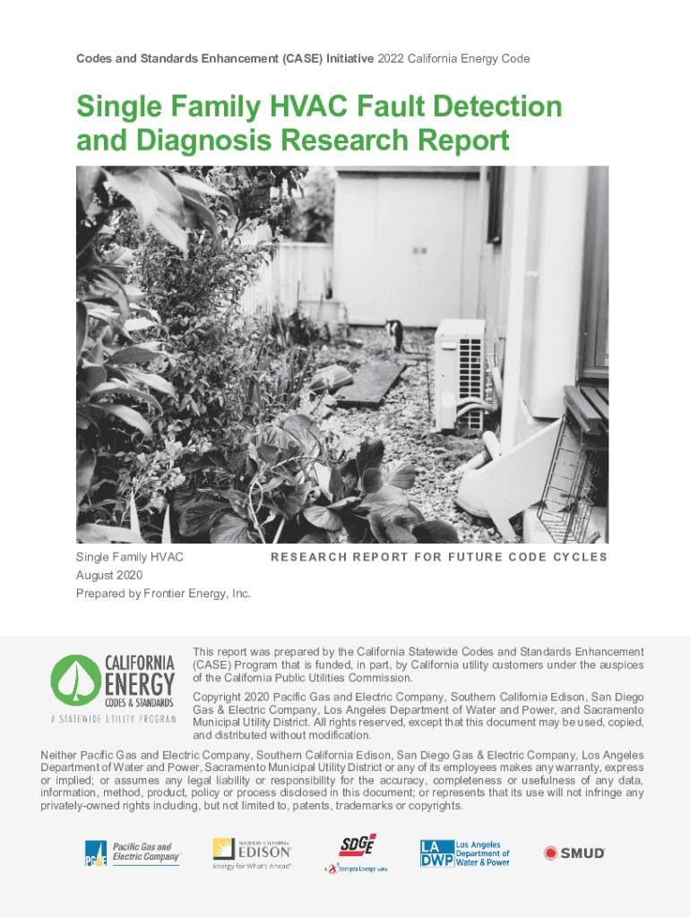 Fillable Online Single Family HVAC Fault Detection and Diagnosis