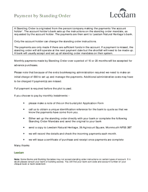 Fillable Online What is a standing order?Square Business Glossary Fax ...