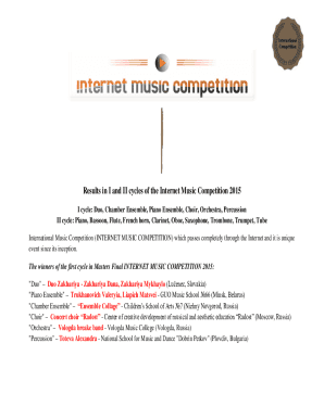 Results in I, II and III Cycles of The Internet Music ...