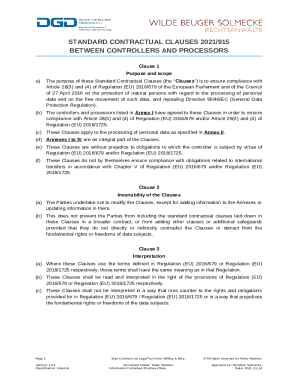 Standard Contractual Clauses for data transfers to Third