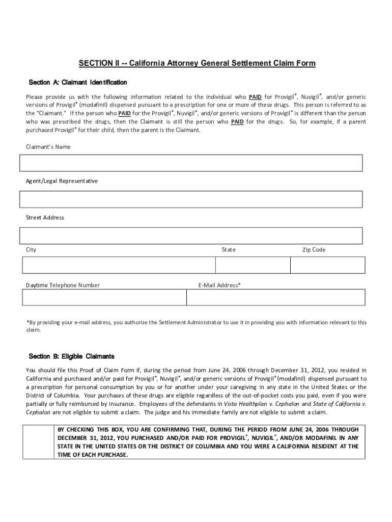 Fillable Online oag ca SECTION II California Attorney General