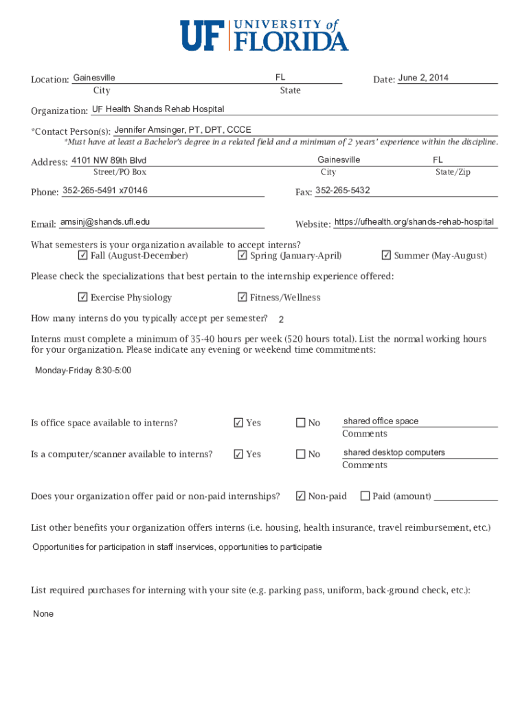 Fillable Online UF Health Shands Rehab Hospital.pdf Fax Email Print pdfFiller