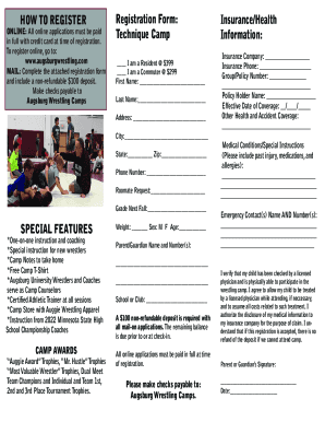 Registration Form: Technique Camp