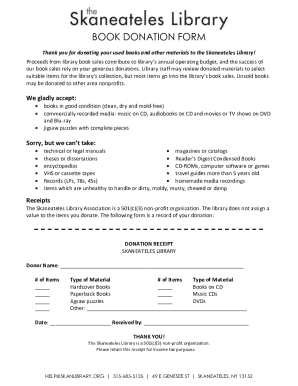 Fillable Online BOOK DONATION FORM Fax Email Print - pdfFiller