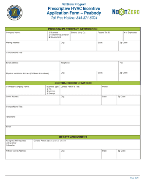 Fillable Online Prescriptive HVAC Incentive Application FormPeabody Fax ...