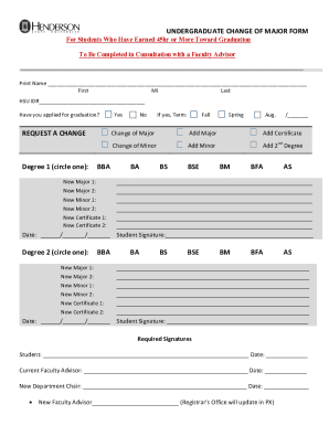 Fillable Online Change of Major Form for Undergraduate Students ... Fax ...
