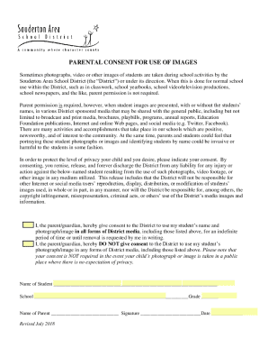 Fillable Online PARENTAL CONSENT FORM Student Name Fax Email Print ...
