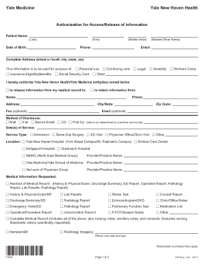 Authorization for Access/Release of Information - Page 1 of 2