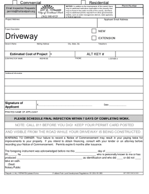 Fillable Online Driveway Permit Checklist Fax Email Print - pdfFiller