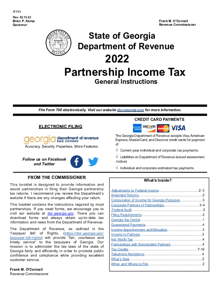 IT-711 Partnership Income Tax General Instructions Preview on Page 1