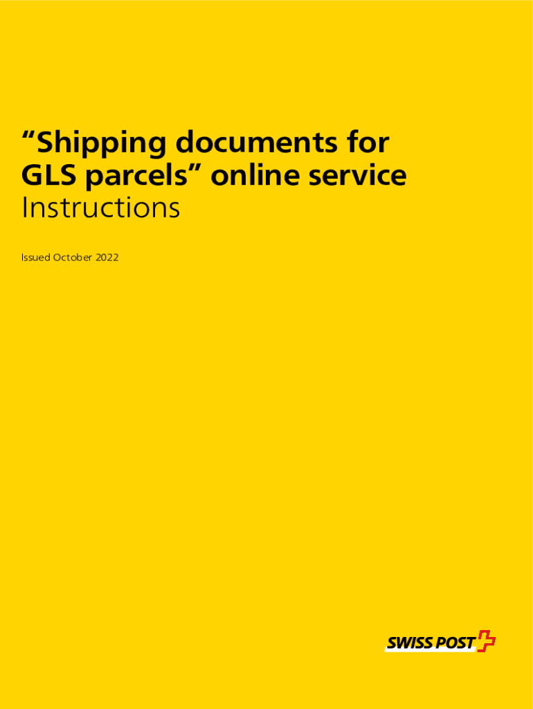 Fillable Online Shipping documents for GLS parcels online service