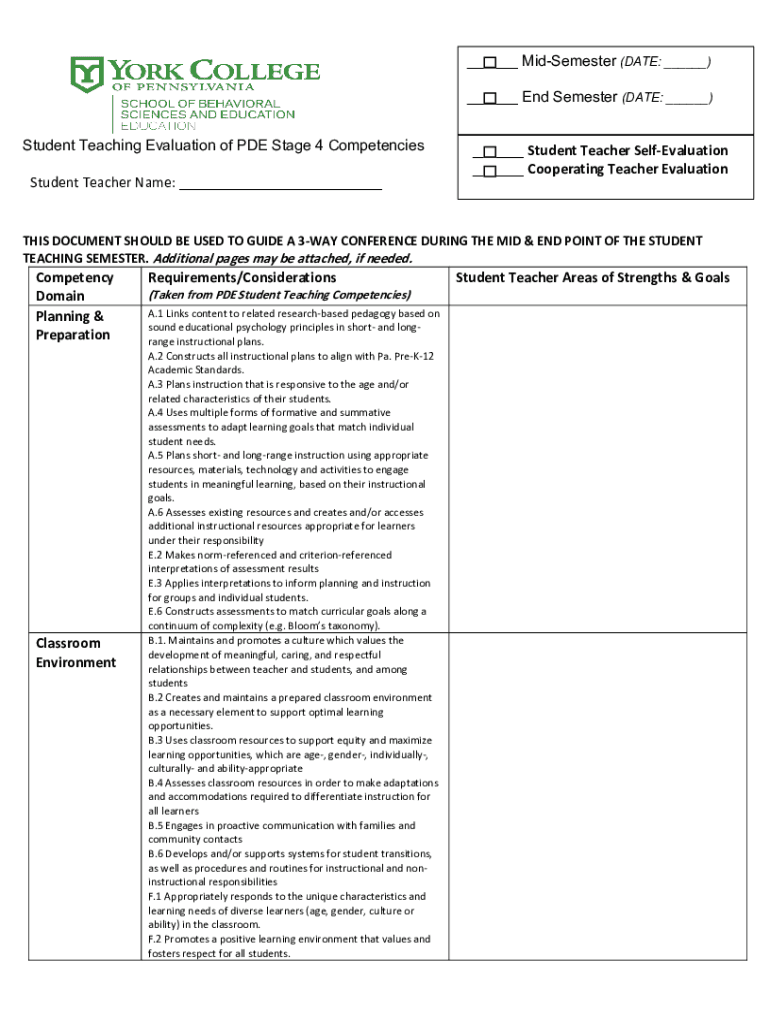 Fillable Online Education Department Field Experience Handbook Fax