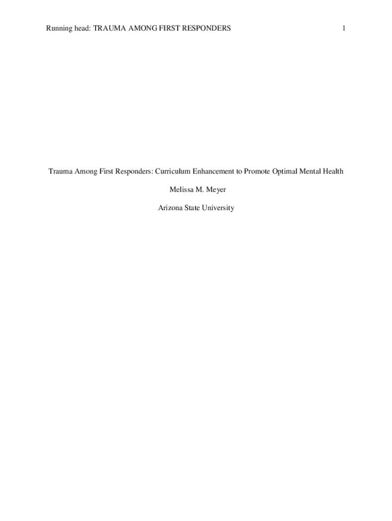 Fillable Online Trauma Among First Responders Curriculum Enhancement to Fax Email Print