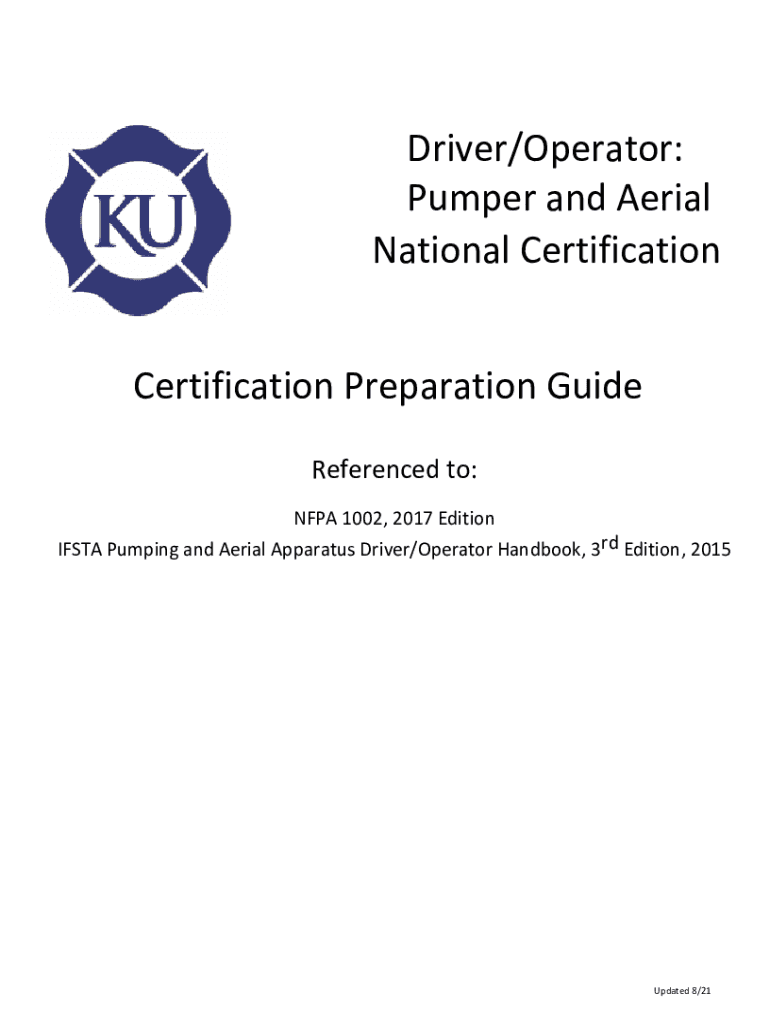 Fillable Online Fire Apparatus Driver/Operator: Pump, Aerial, Tiller ...