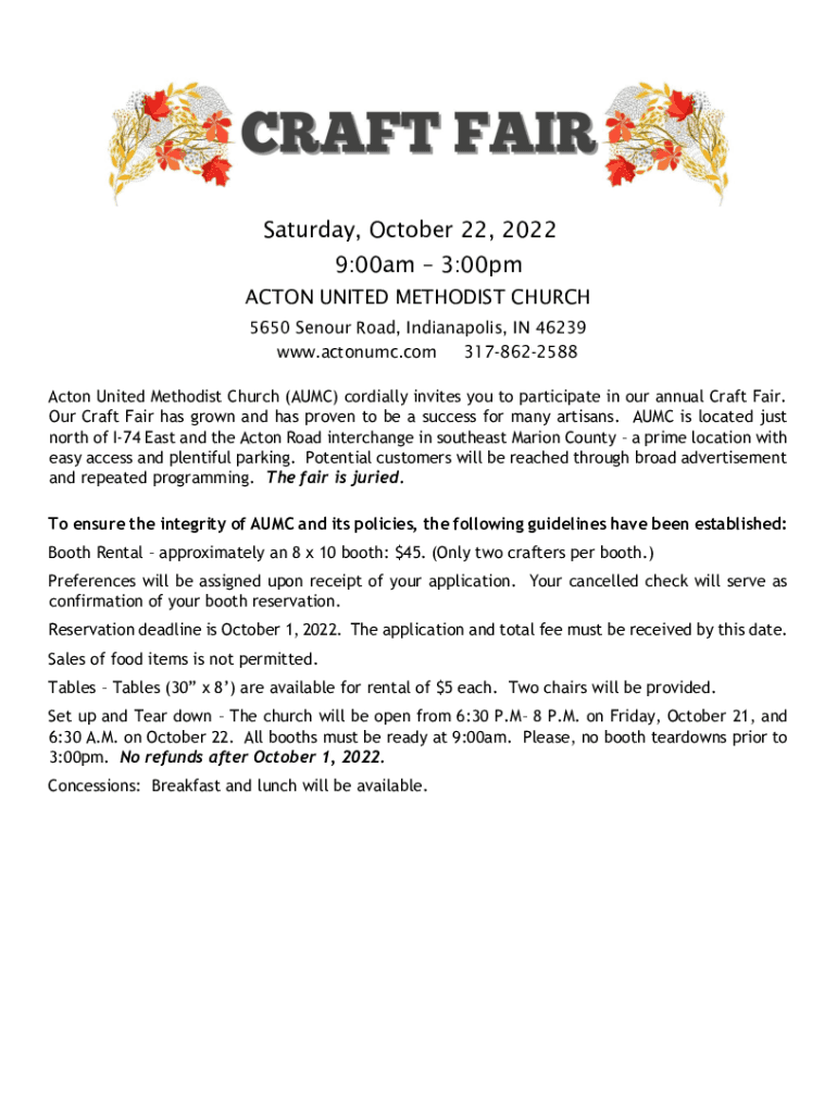 Events and Calendar - Acton United Methodist Church Preview on Page 1