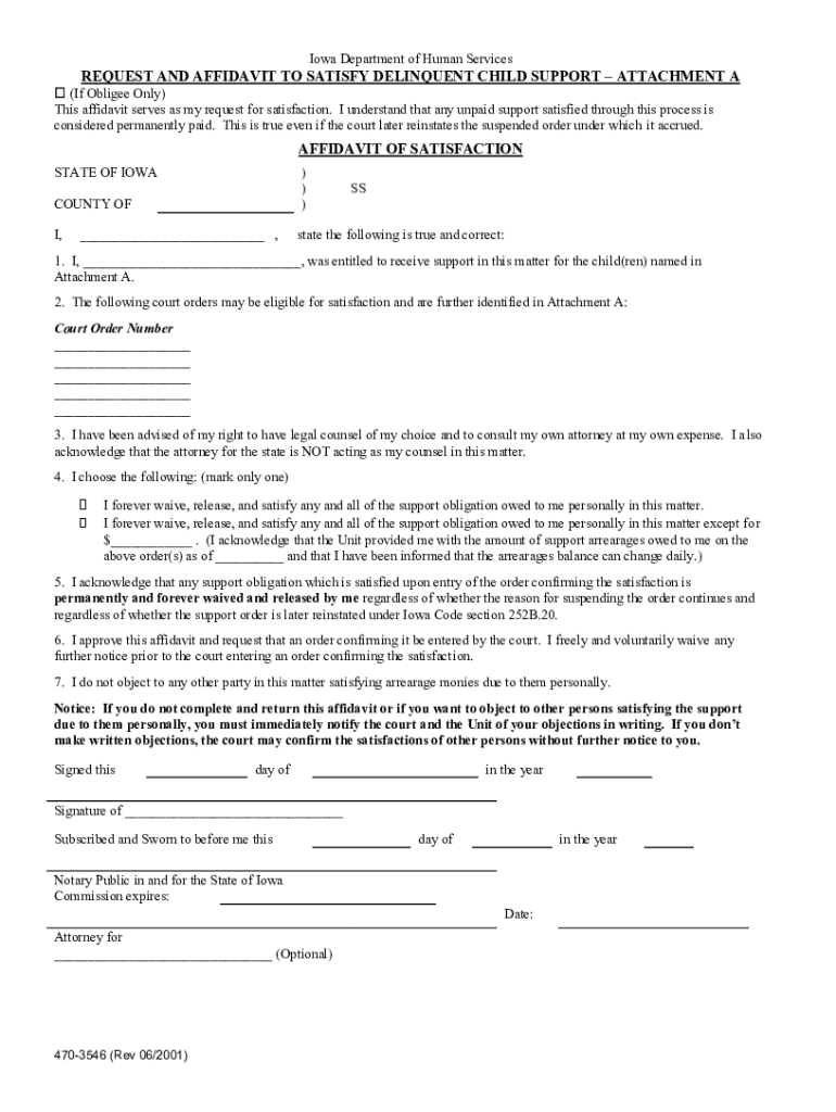 Fillable Online request and affidavit to satisfy delinquent child
