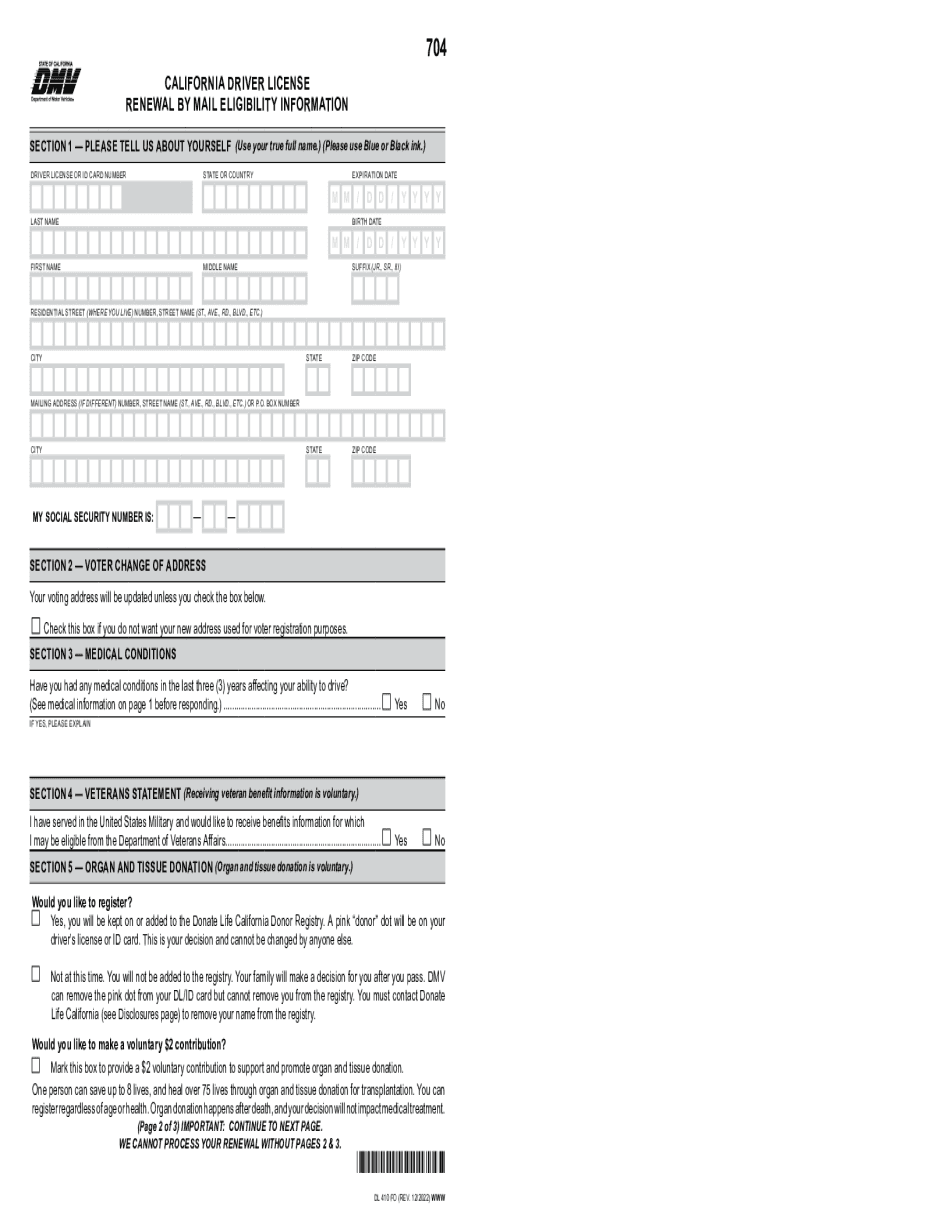 dmv california driver license renewal by mail