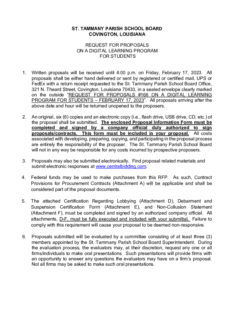 Fillable Online ST TAMMANY PARISH SCHOOL BOARD Fax Email Print Fillable online st tammany parish school board fax email print