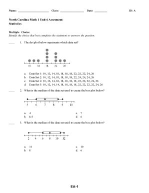 North Carolina Math 1 Unit 6 Assessment