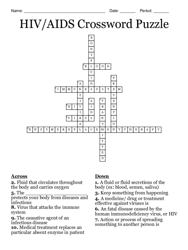 Fillable Online Similar to HIV/AIDS Crossword Puzzle Fax Email Print ...