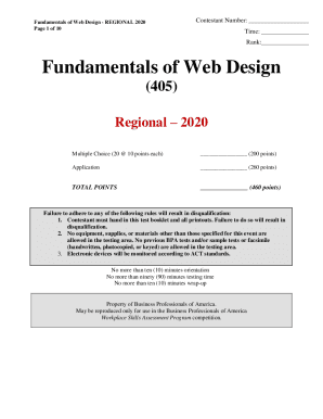 BPA Contest Category: (405) Fundamentals of Web Design