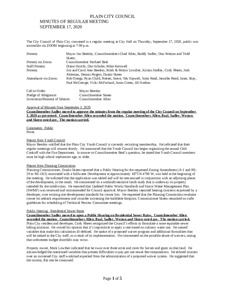 AGENDA MAPLE PLAIN CITY COUNCIL Doc Template pdfFiller