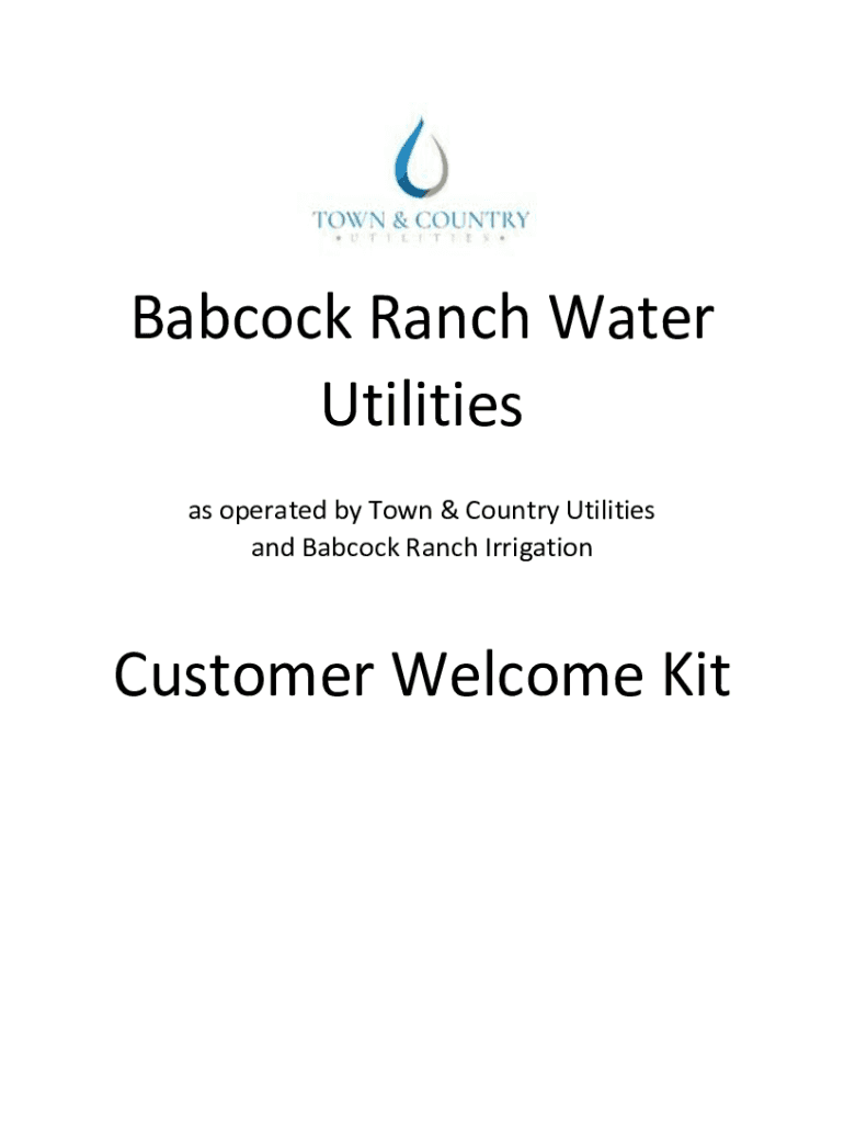 Fillable Online Form 29Babcock Ranch Water Utilities Customer