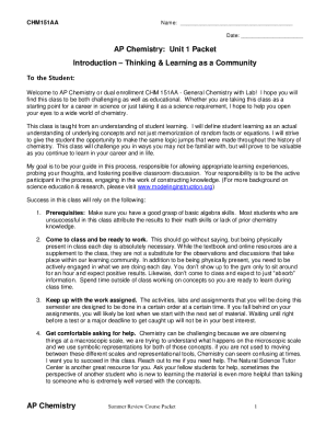 AP Chemistry Name: Ch.1Matter, Measurement, and ...