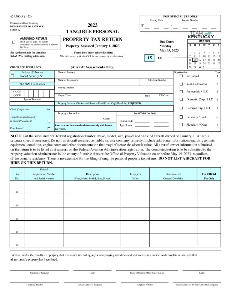 Fillable Online Tangible Personal Property Tax Return (Excel) Fax Email