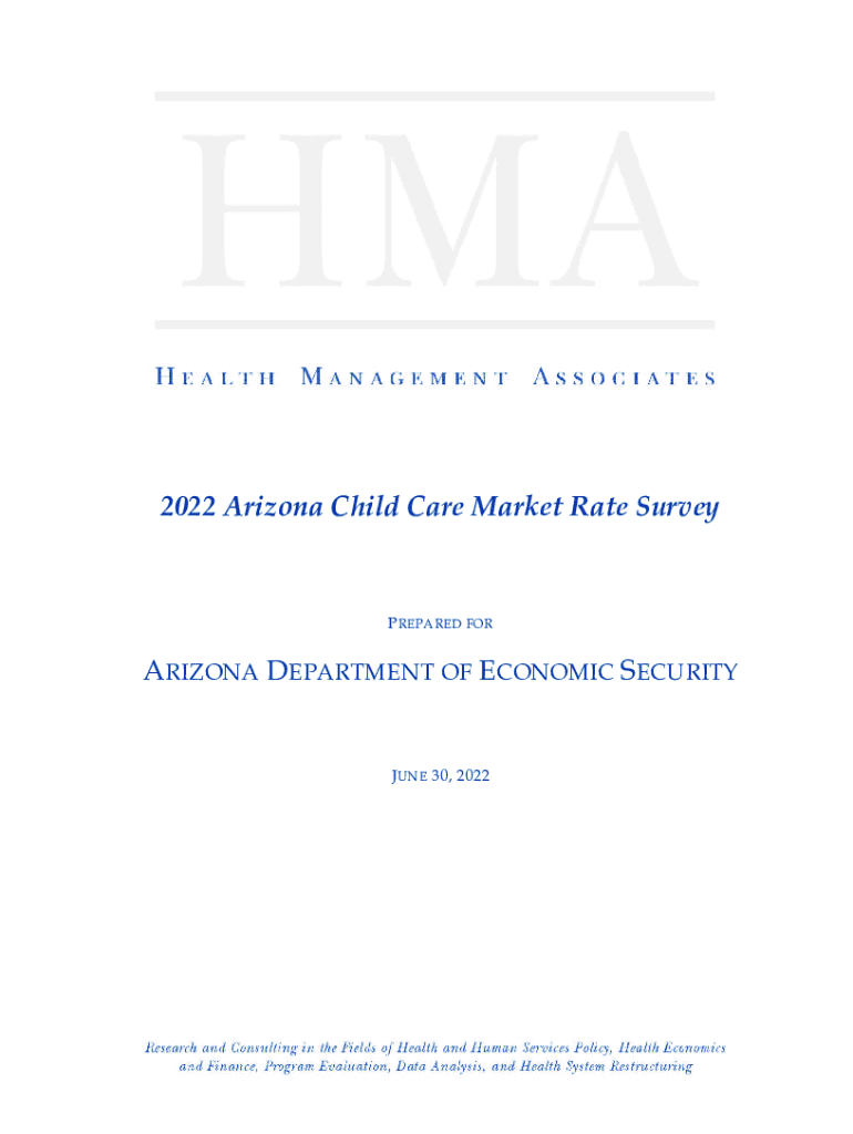 Fillable Online 2022 Arizona Child Care Market Rate Survey. Child Care