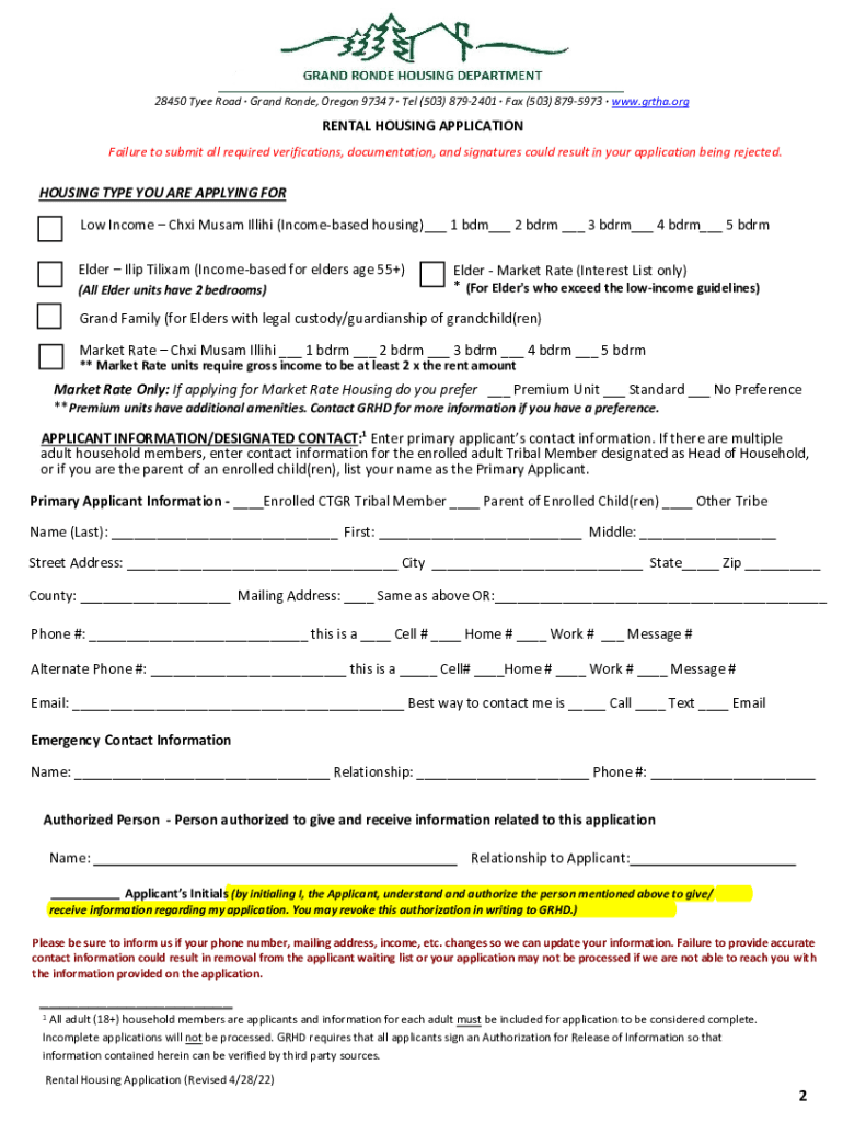 Fillable Online Grand Ronde Housing AuthorityBenefits Explorer Fax