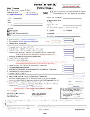 Fillable Online Income Tax Form IND (for individuals) Fax Email Print ...