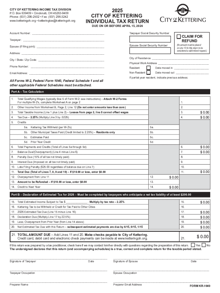 Individual Tax Forms - Kettering Preview on Page 1