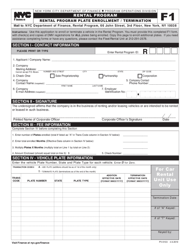 Fillable Online New York City Department of Finance Form Fax Email ...