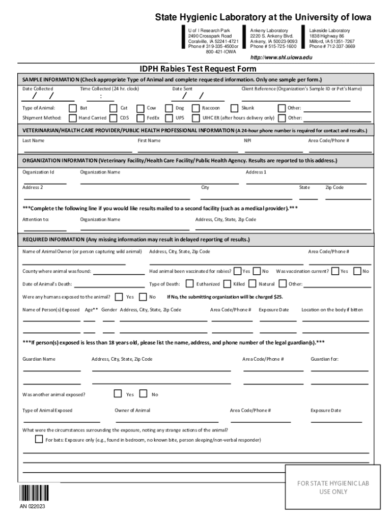 Fillable Online Environmental Sample Collection Form State Hygienic ...