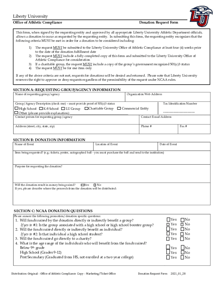 Fillable Online New Donation Request Form Fax Email Print - pdfFiller