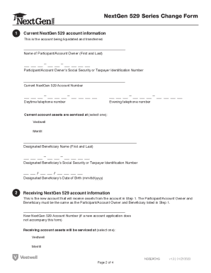 NextGen 529 Client Select Series Investment Change Form