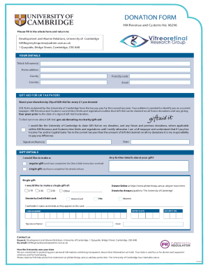 University of Cambridge Donation Form