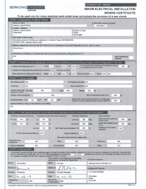 Fillable Online Bowling Garrard - Minor Electrical Installation Works ...