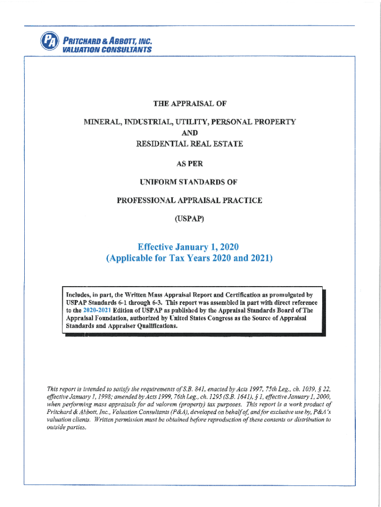 Fillable Online Uniform Standards of Professional Appraisal Practice