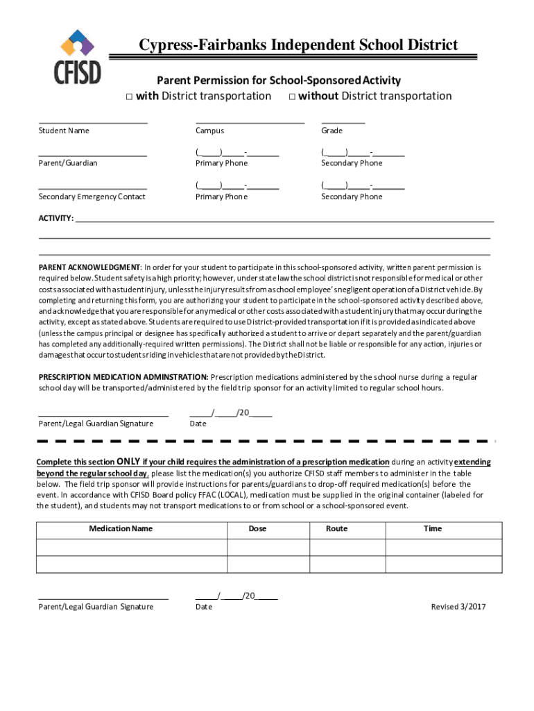 Fillable Online Transportation FAQ's Park School