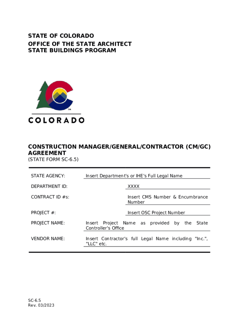 SC-6.5 CMGC Agreement - Office of the State Architect Doc Template ...