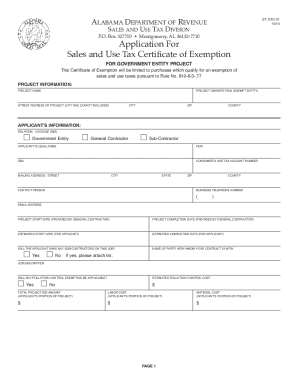 Fillable Online Application for Sales and use tax Certificate of ...