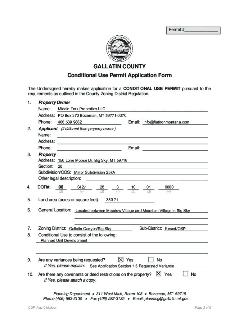 Fillable Online 5 Gallatin County zoning laws that impact Montana